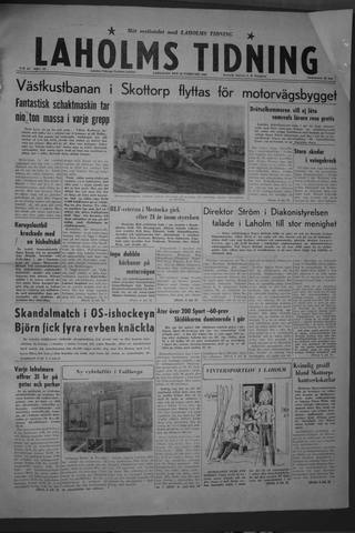 Förstasidan, Lördag 20 februari 1960
