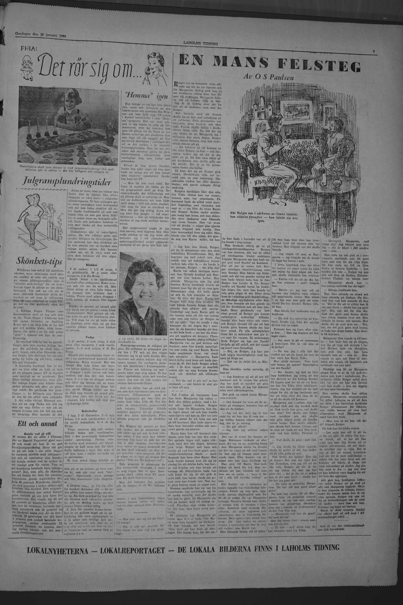 Laholms Tidning Onsdag 20 januari 1960, sida 7