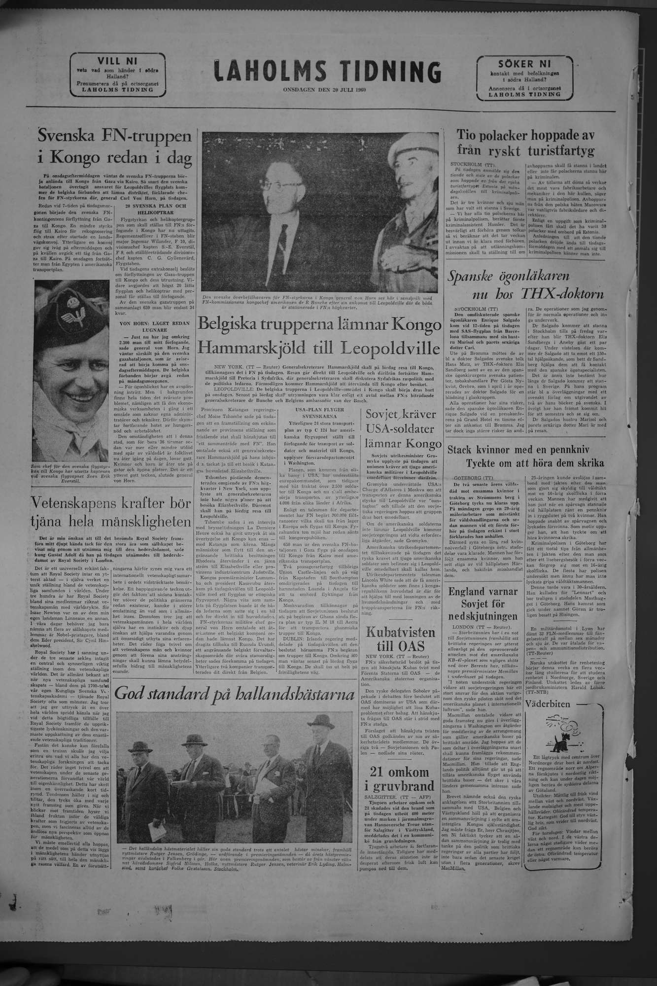 Laholms Tidning Onsdag 20 juli 1960, sida 8