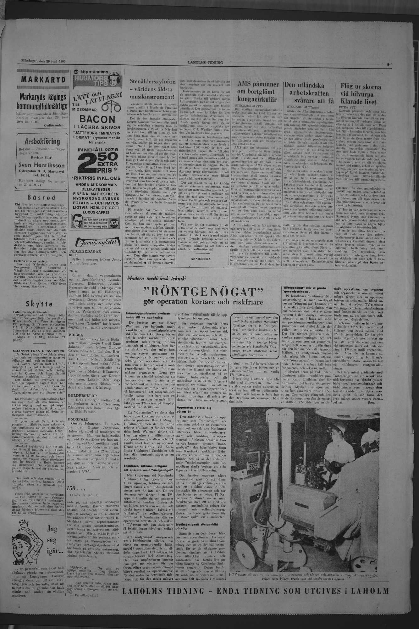 Laholms Tidning Måndag 20 juni 1960, sida 3