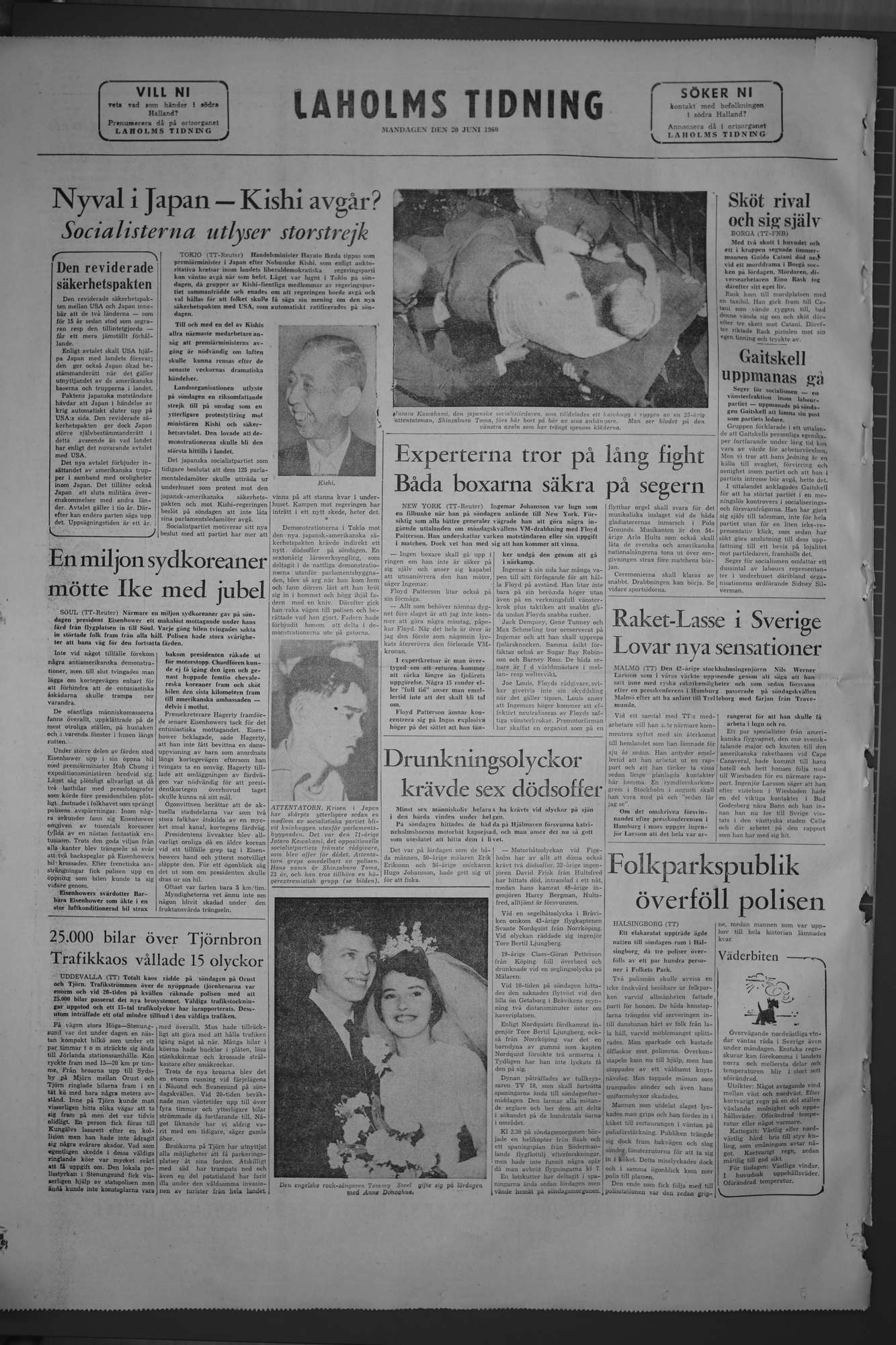 Laholms Tidning Måndag 20 juni 1960, sida 8