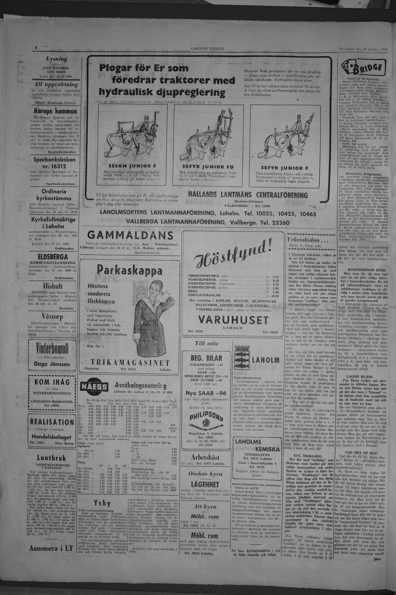 Laholms Tidning Torsdag 20 oktober 1960, sida 2