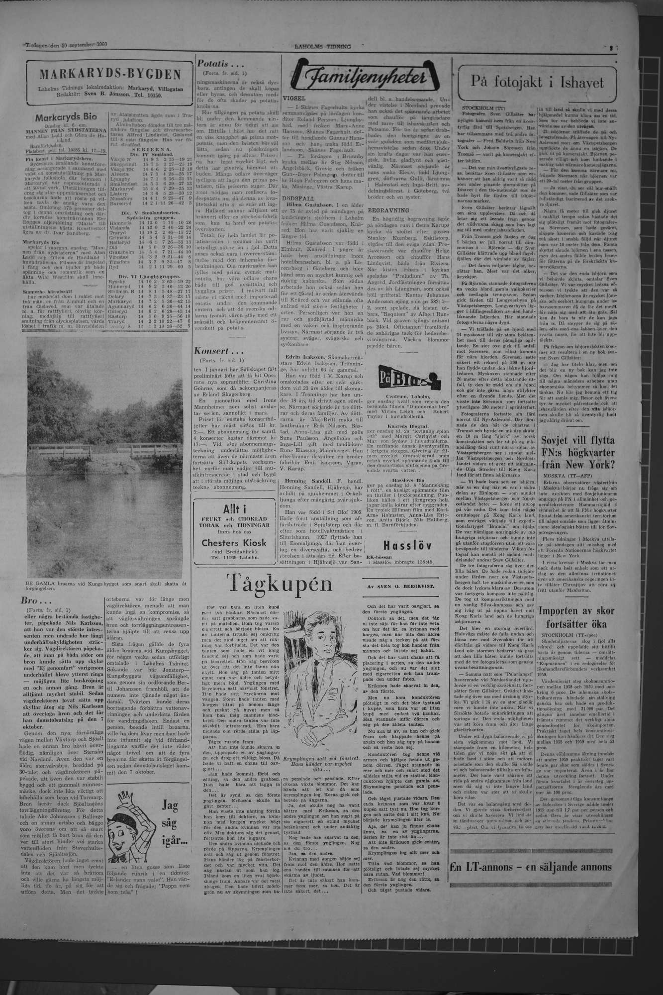 Laholms Tidning Tisdag 20 september 1960, sida 3