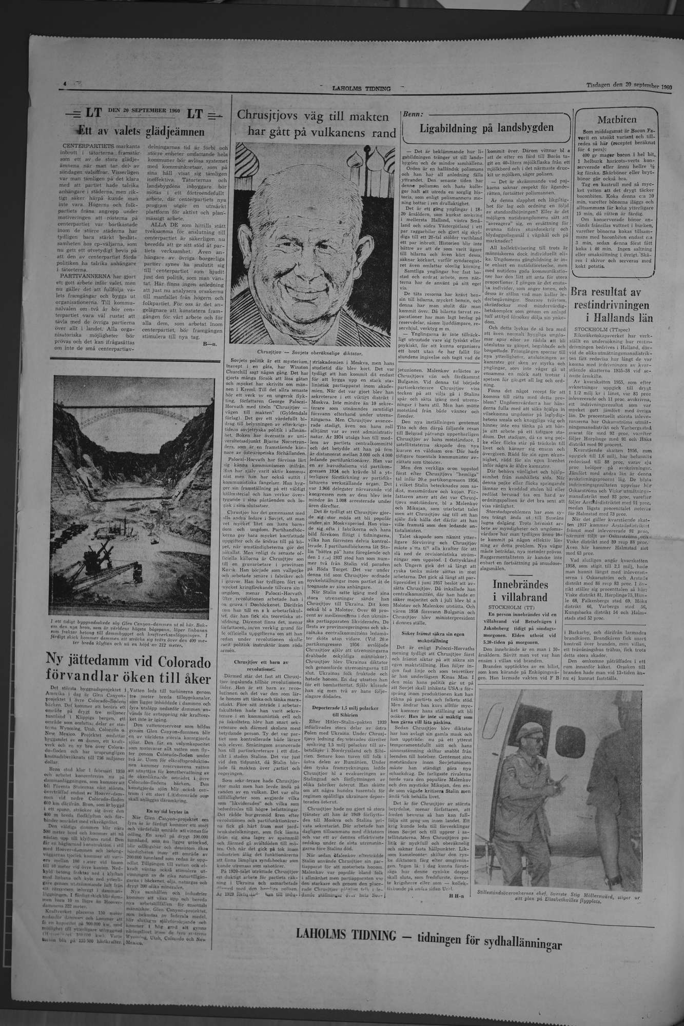Laholms Tidning Tisdag 20 september 1960, sida 4