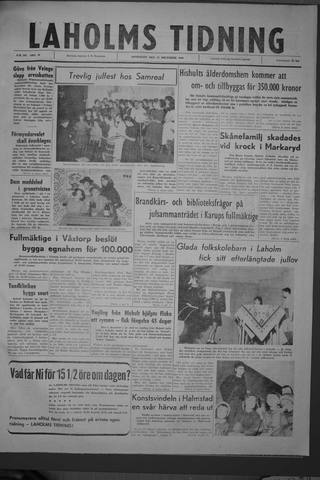Förstasidan, Onsdag 21 december 1960