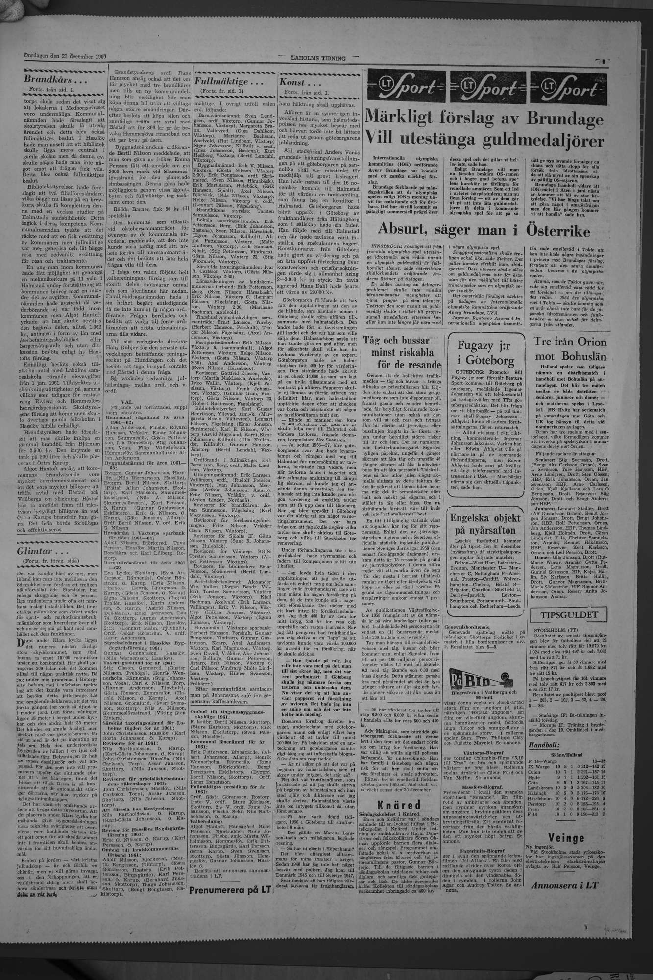 Laholms Tidning Onsdag 21 december 1960, sida 5