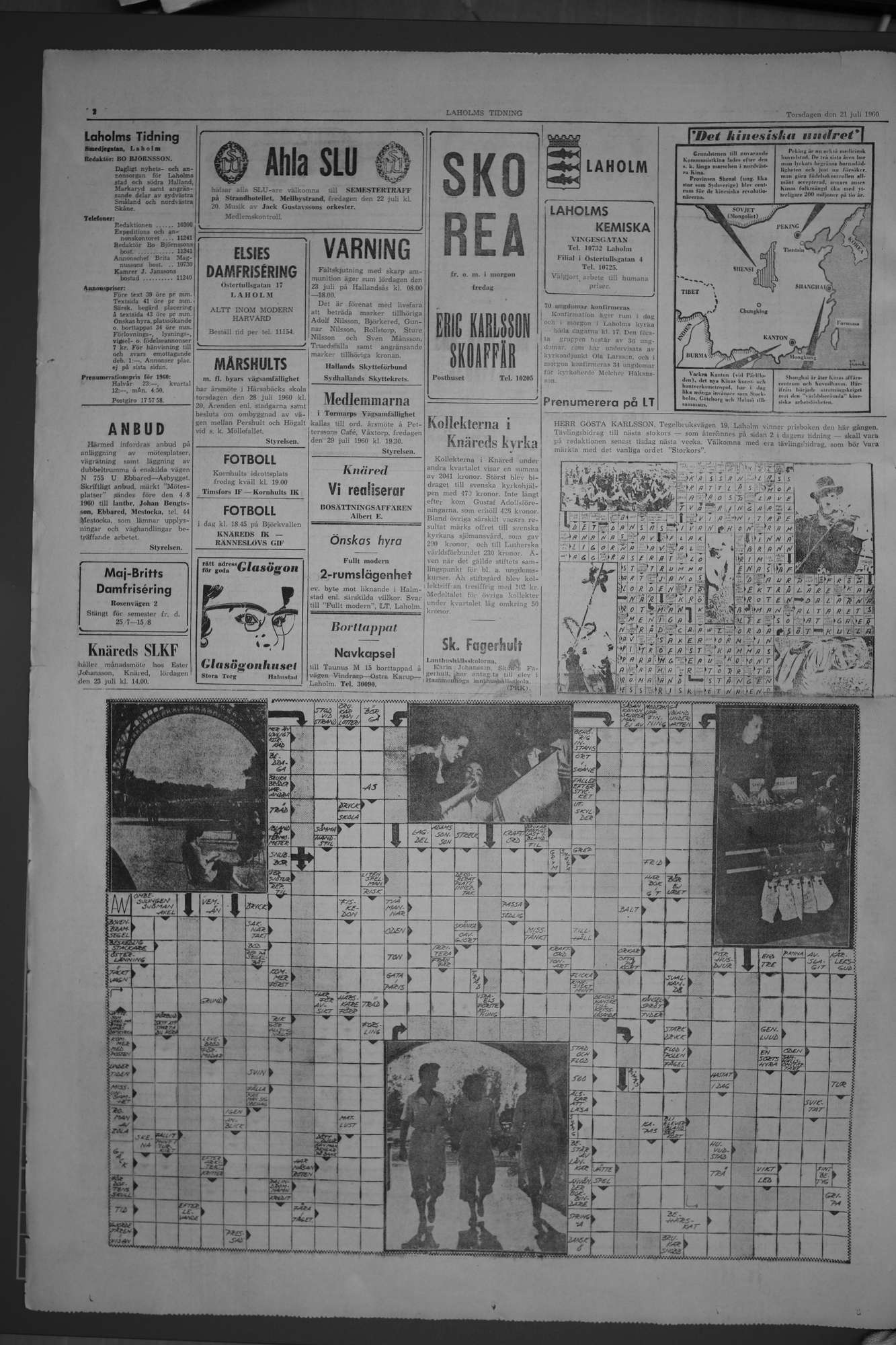 Laholms Tidning Torsdag 21 juli 1960, sida 2