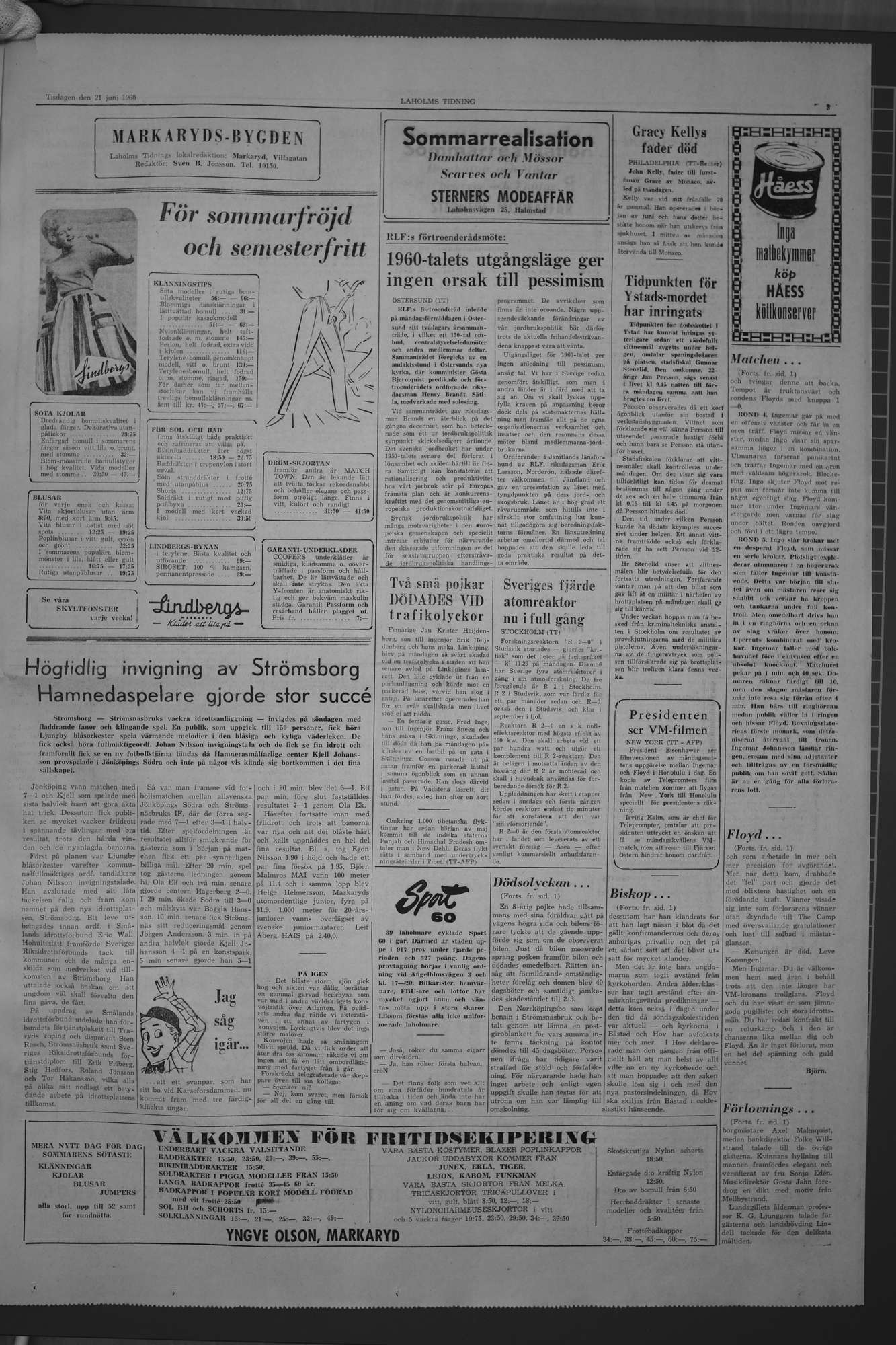Laholms Tidning Tisdag 21 juni 1960, sida 3