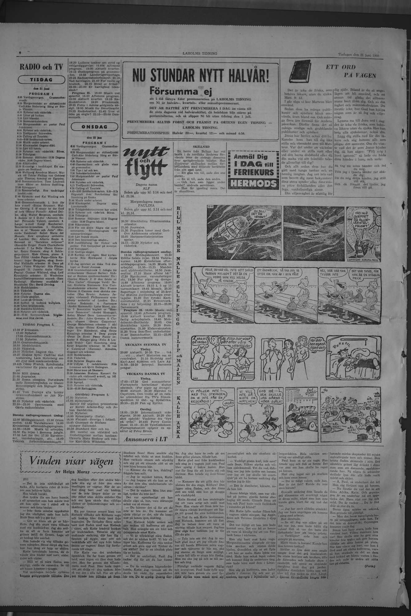 Laholms Tidning Tisdag 21 juni 1960, sida 6