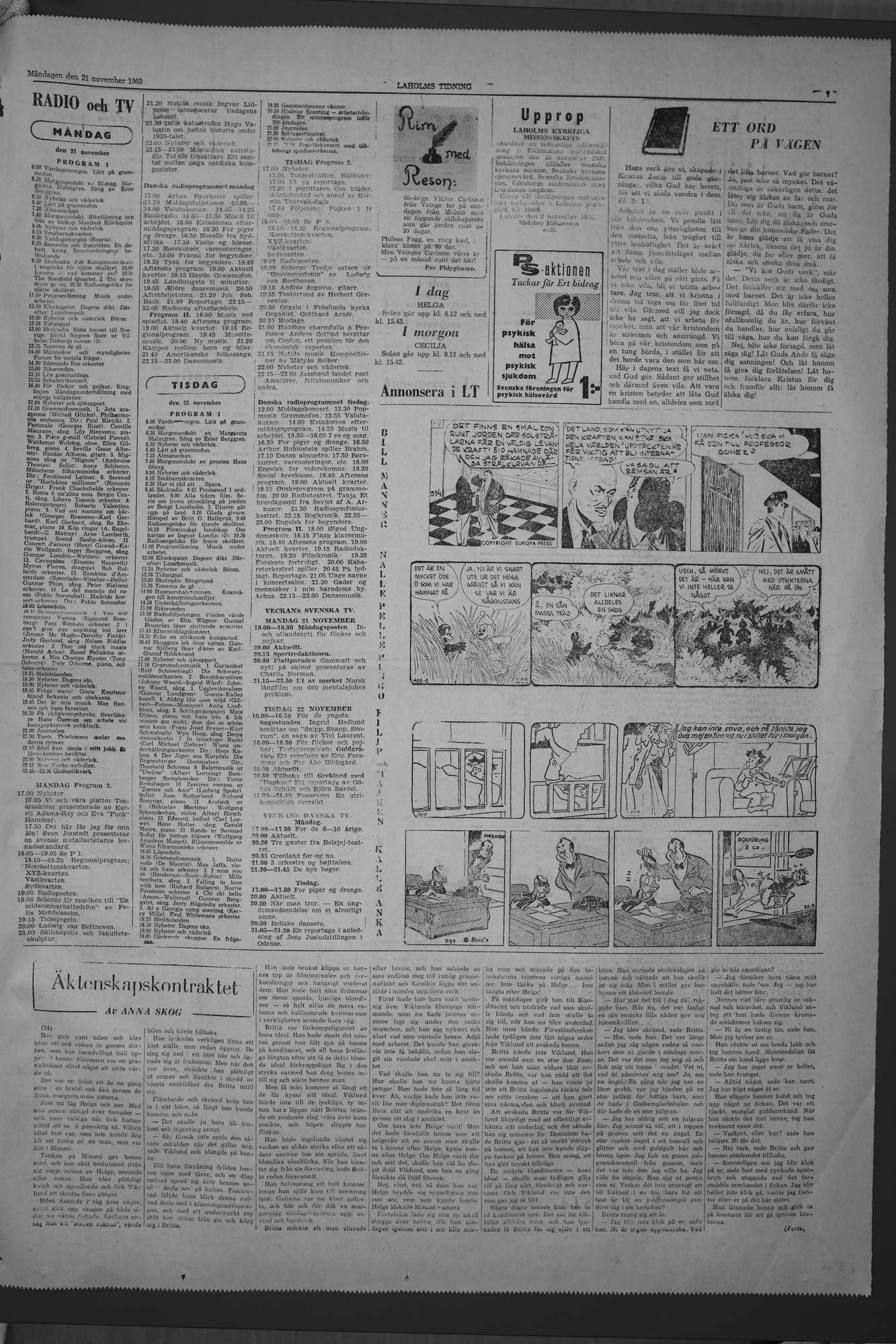 Laholms Tidning Måndag 21 november 1960, sida 7