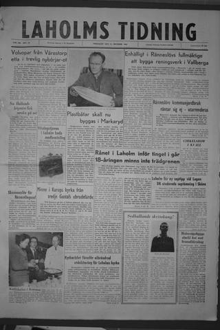 Förstasidan, Fredag 21 oktober 1960
