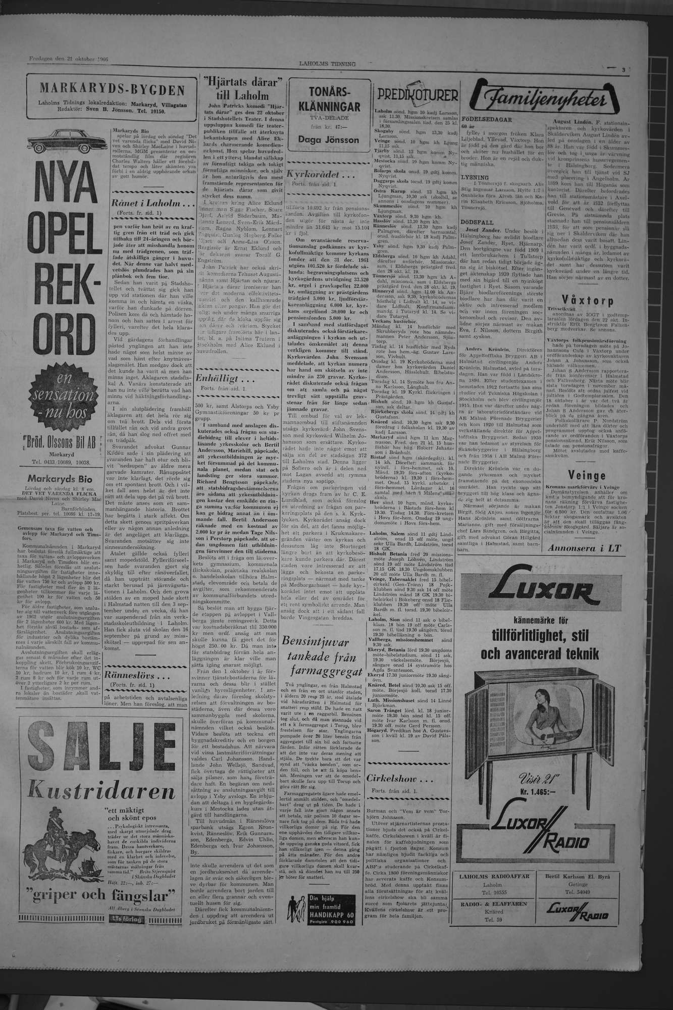 Laholms Tidning Fredag 21 oktober 1960, sida 3