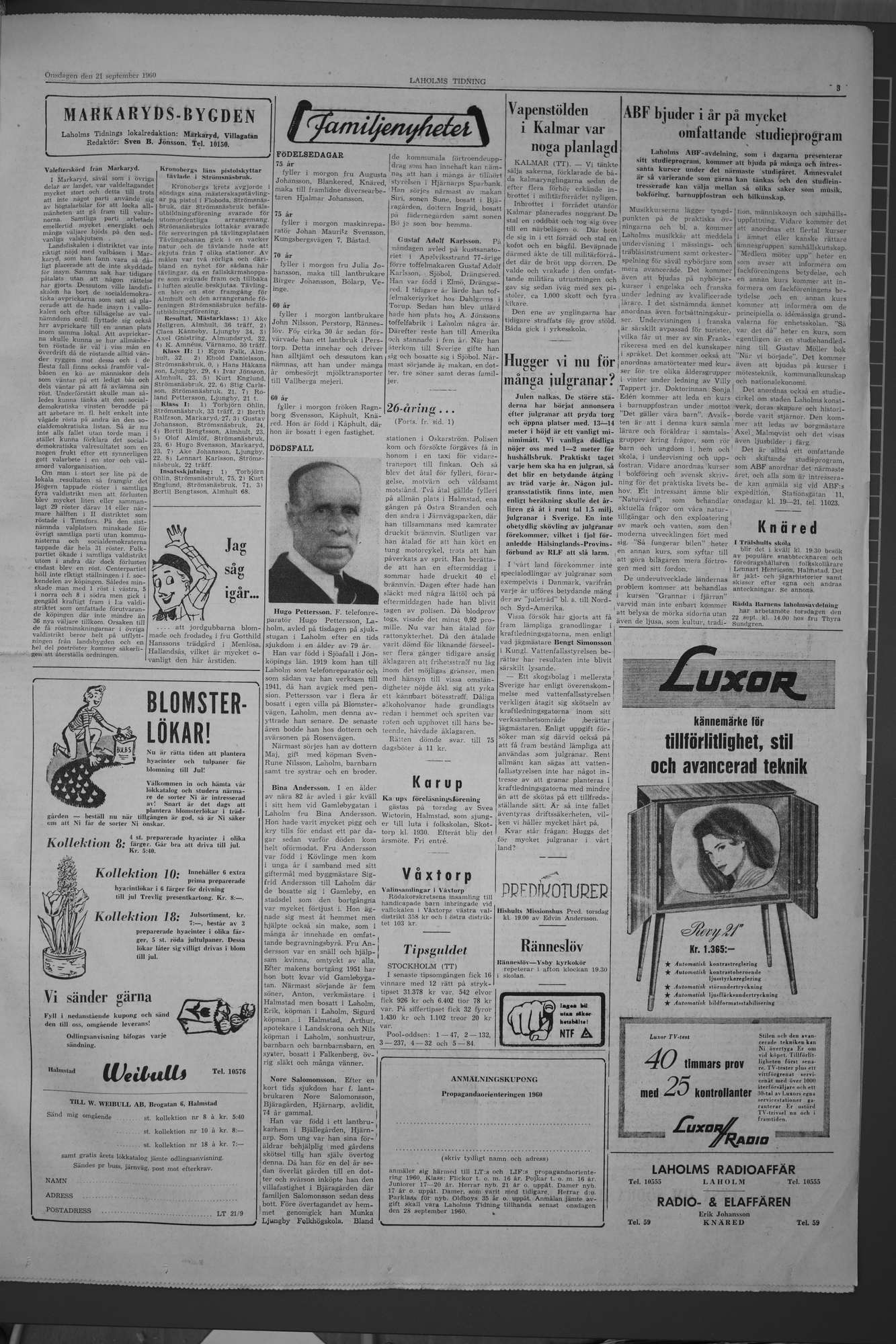 Laholms Tidning Onsdag 21 september 1960, sida 3