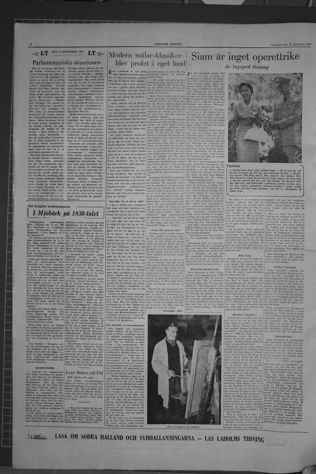 Laholms Tidning Onsdag 21 september 1960, sida 4