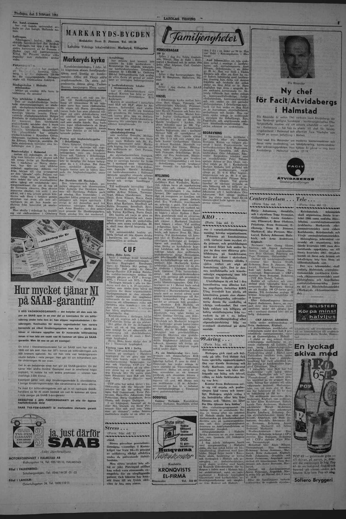 Laholms Tidning Fredag 5 februari 1965, sida 3