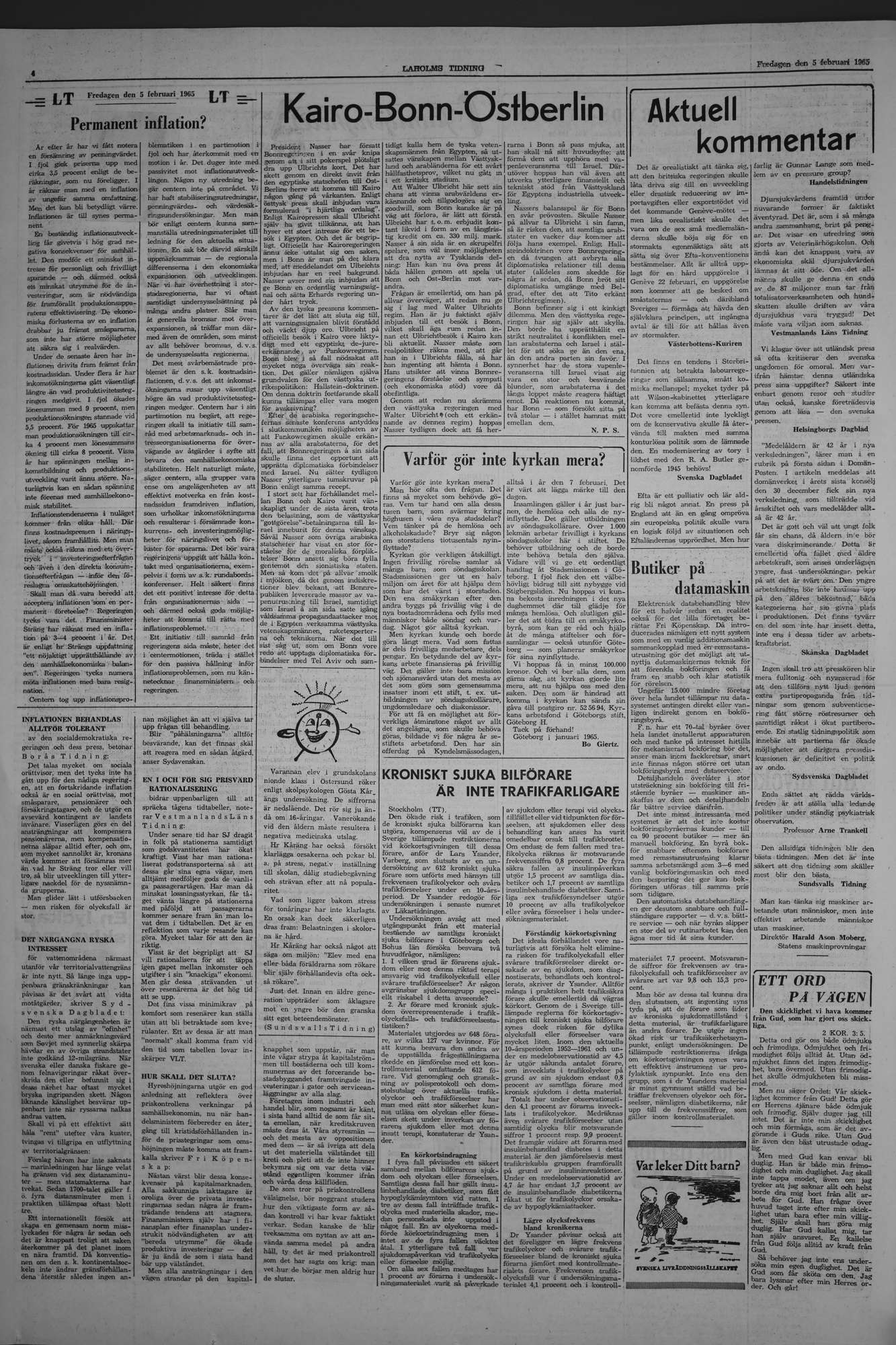 Laholms Tidning Fredag 5 februari 1965, sida 4