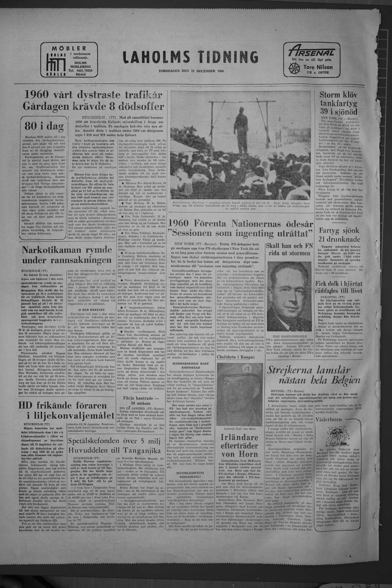 Laholms Tidning Torsdag 22 december 1960, sida 8
