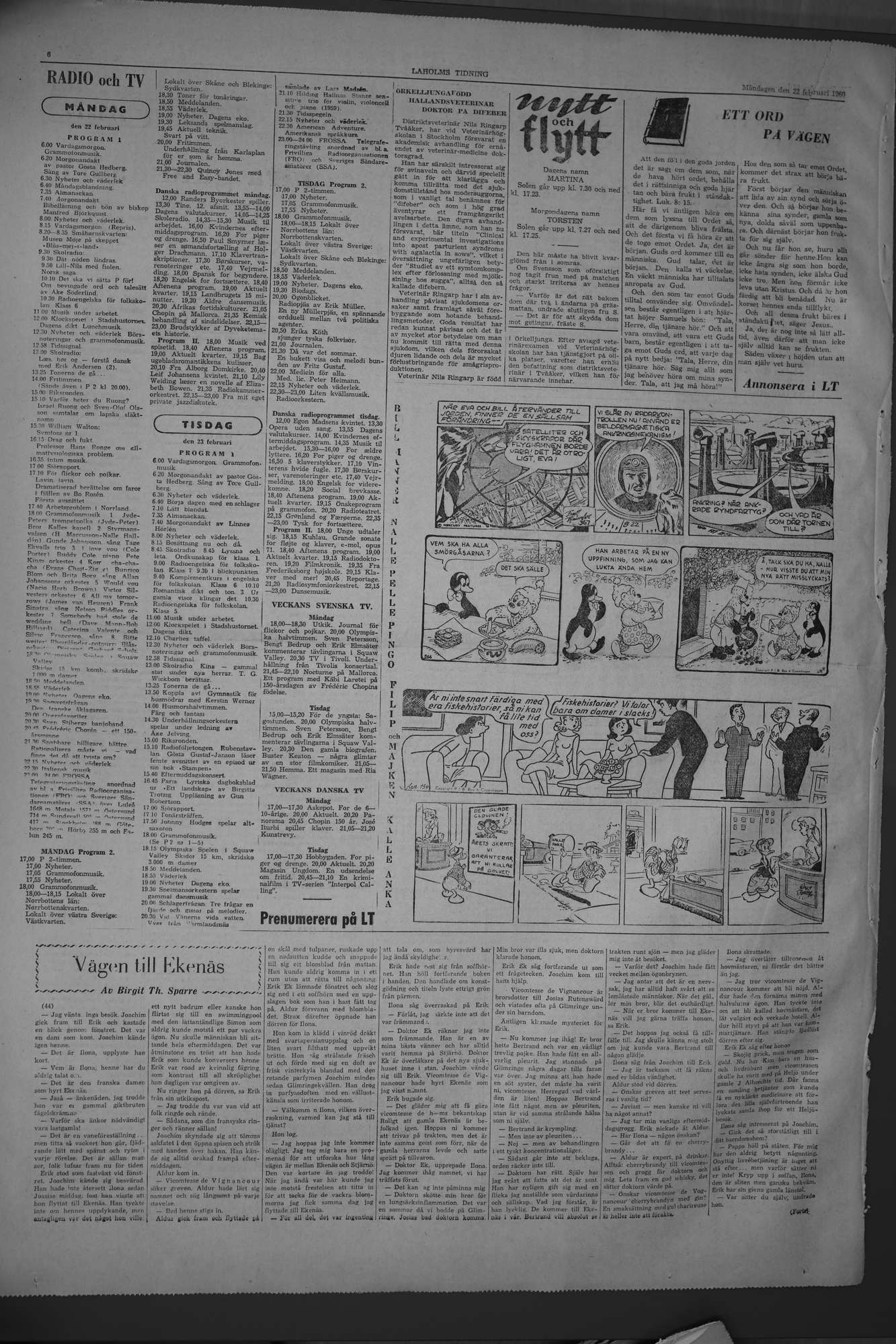 Laholms Tidning Måndag 22 februari 1960, sida 6