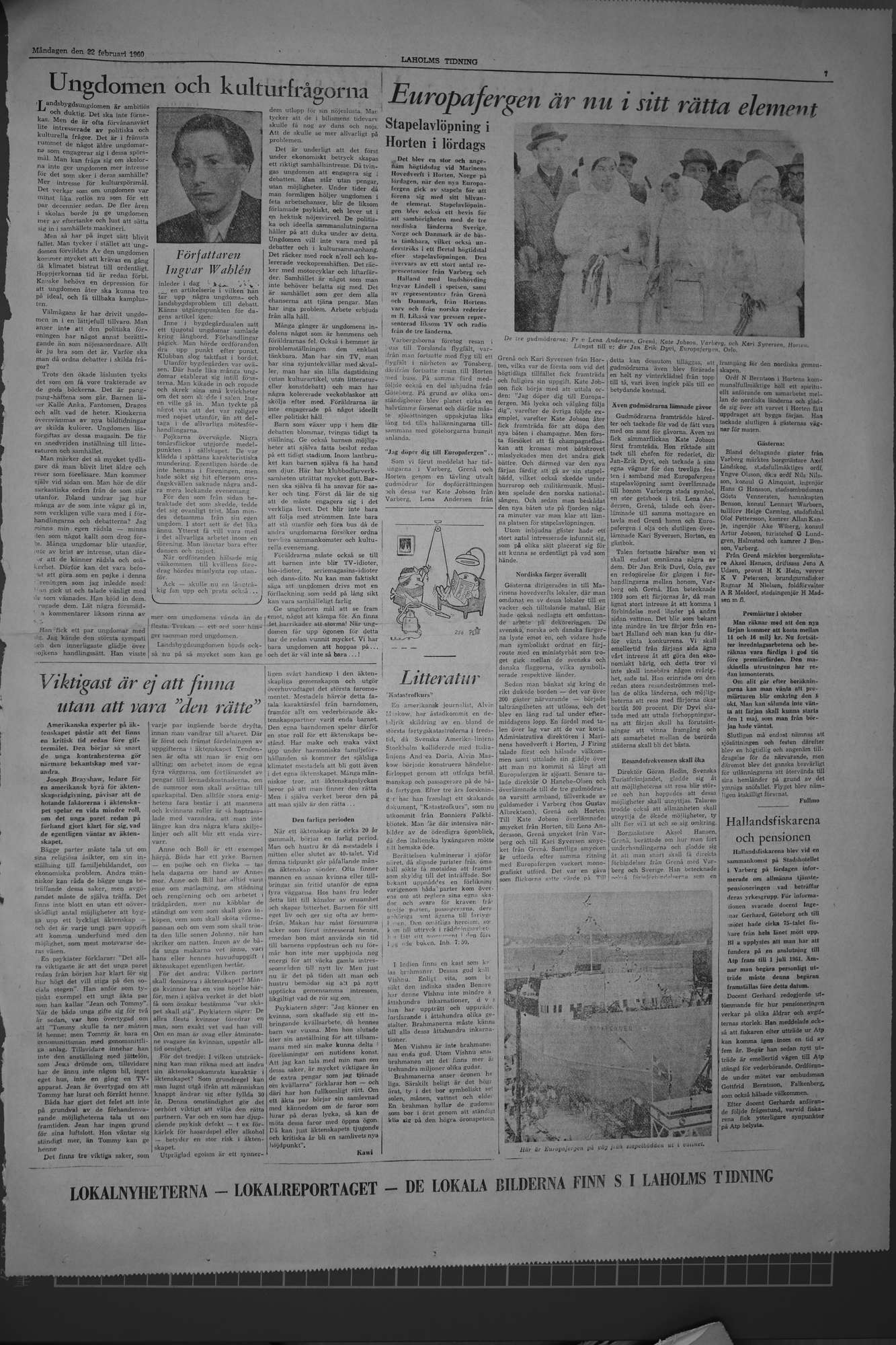 Laholms Tidning Måndag 22 februari 1960, sida 7