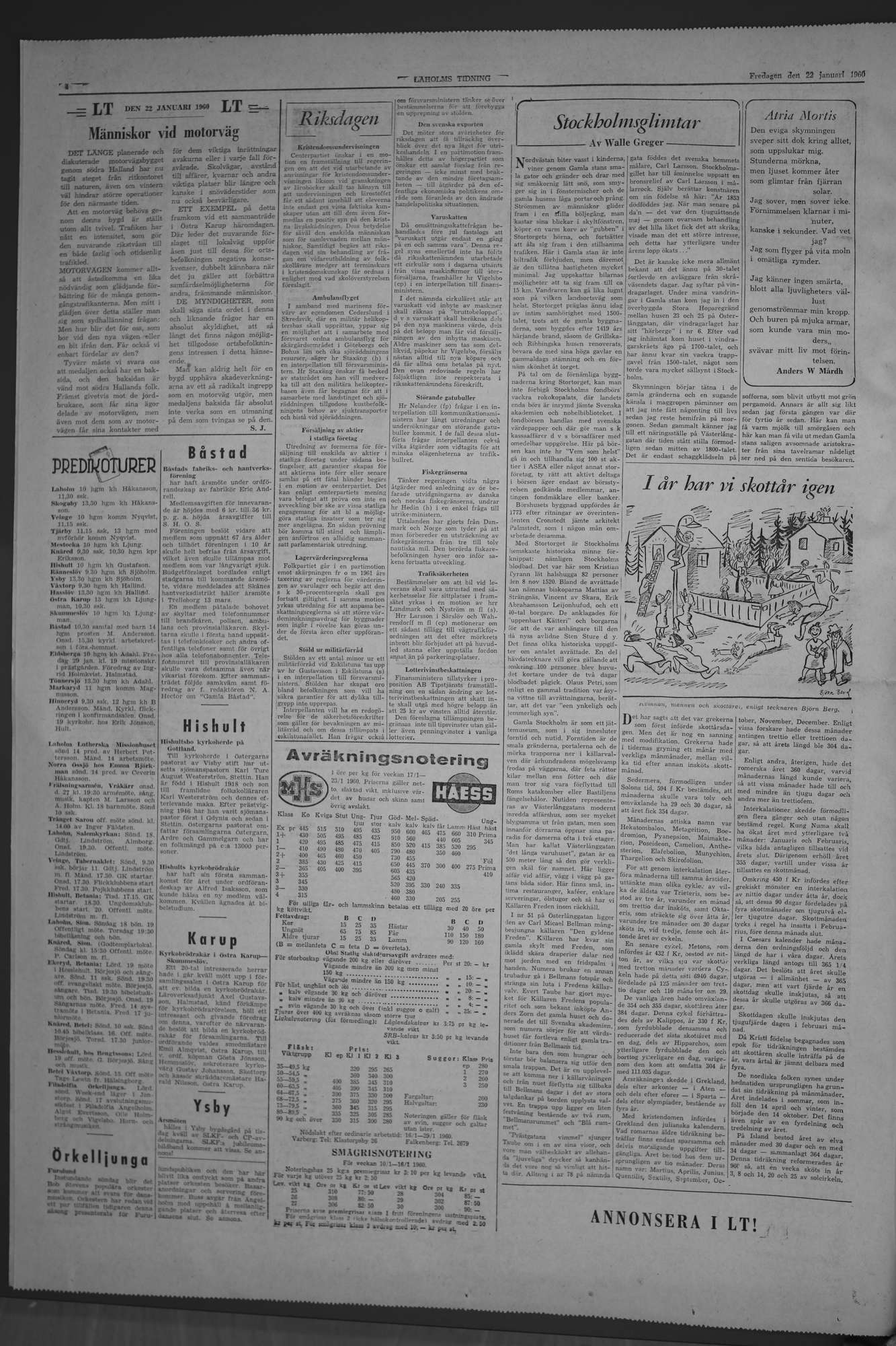 Laholms Tidning Fredag 22 januari 1960, sida 4