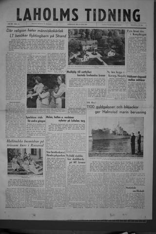 Förstasidan, Fredag 22 juli 1960