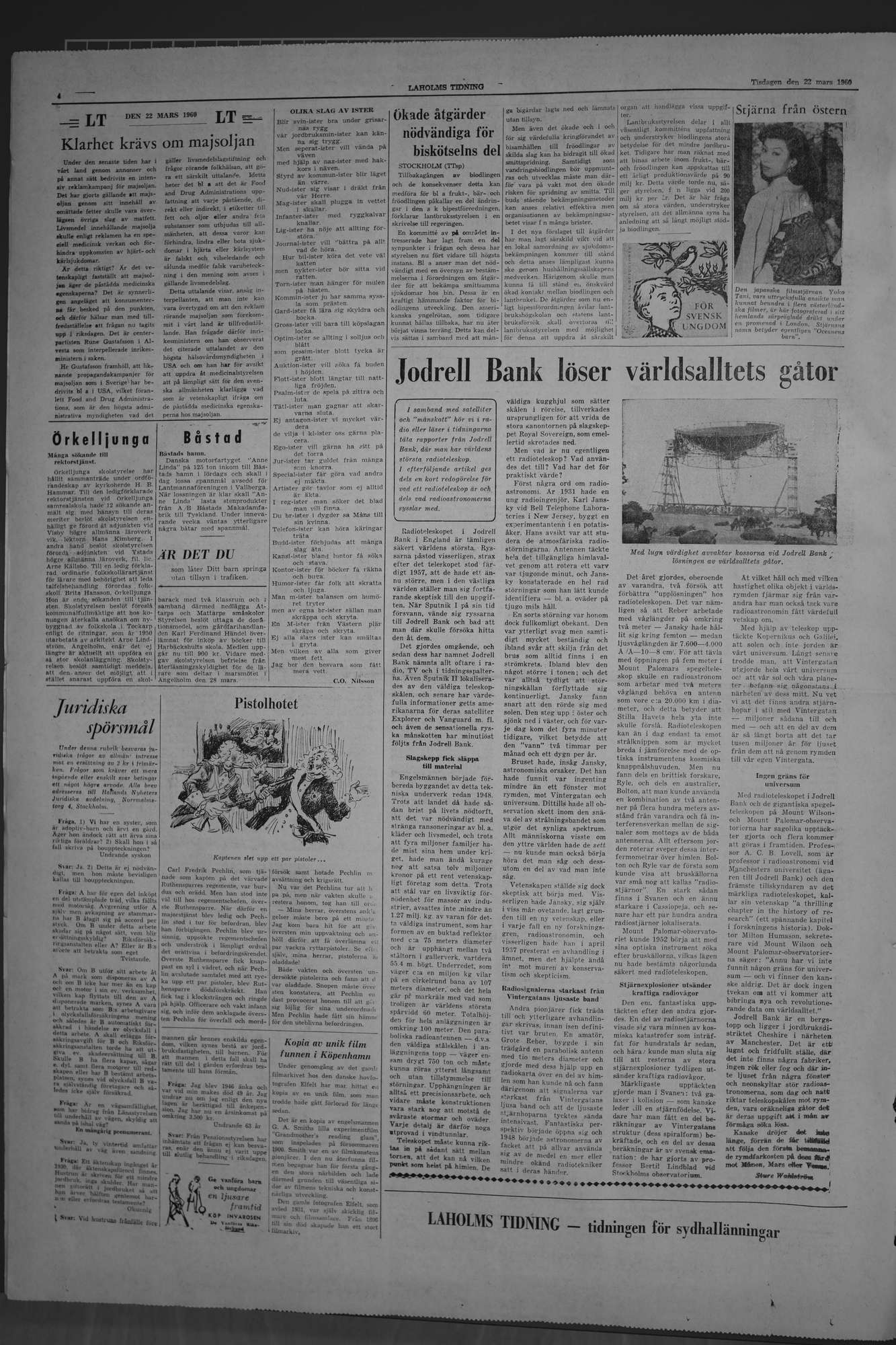 Laholms Tidning Tisdag 22 mars 1960, sida 4