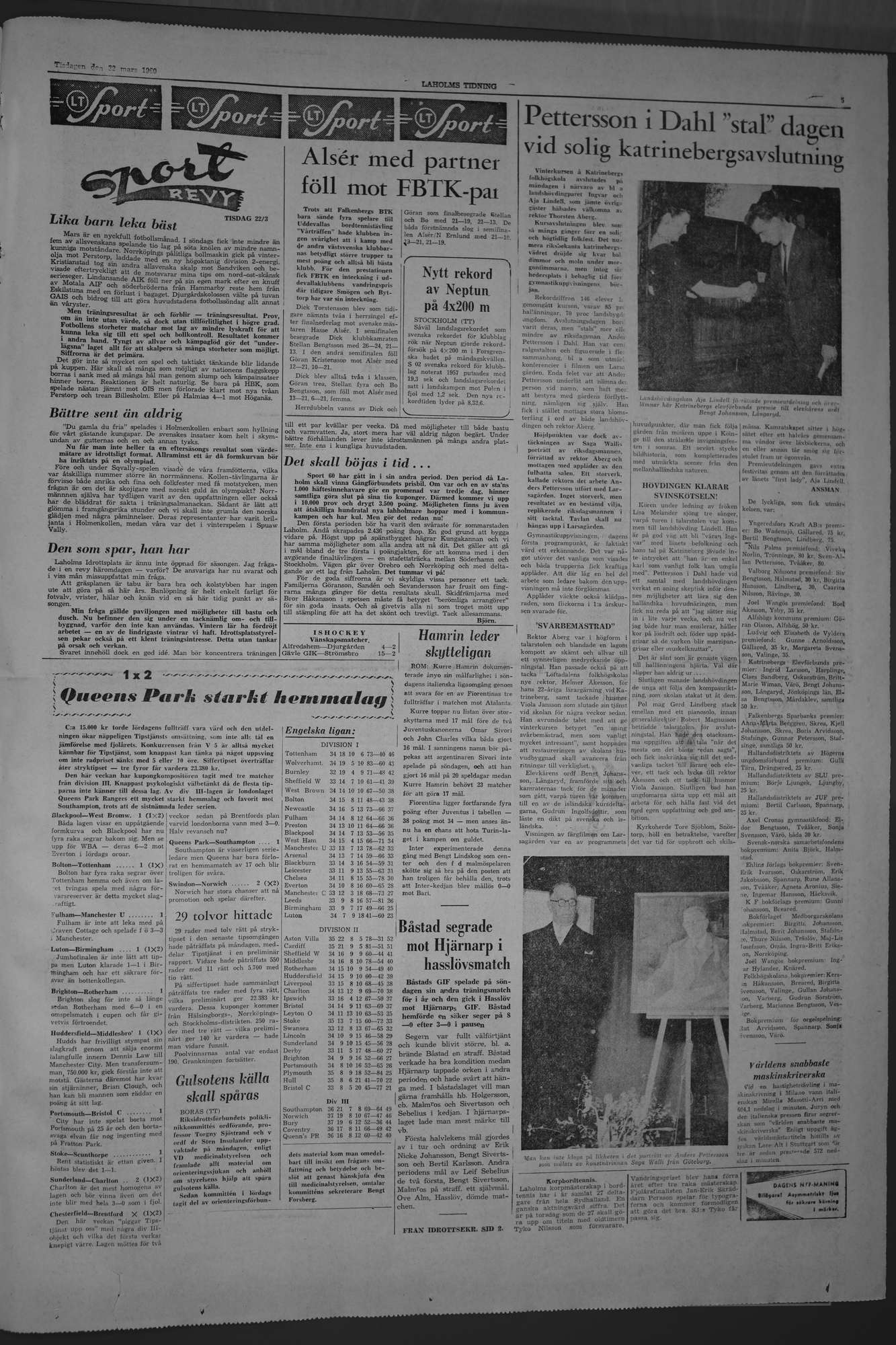 Laholms Tidning Tisdag 22 mars 1960, sida 5