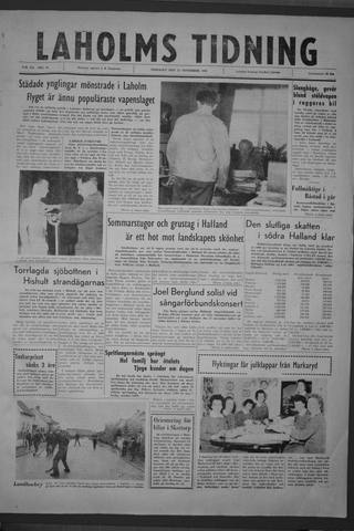 Förstasidan, Tisdag 22 november 1960