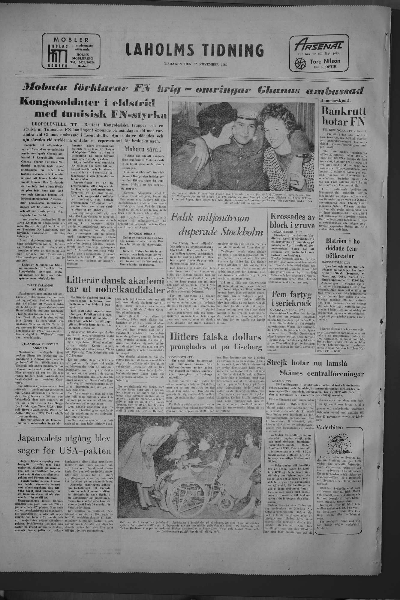 Laholms Tidning Tisdag 22 november 1960, sida 8