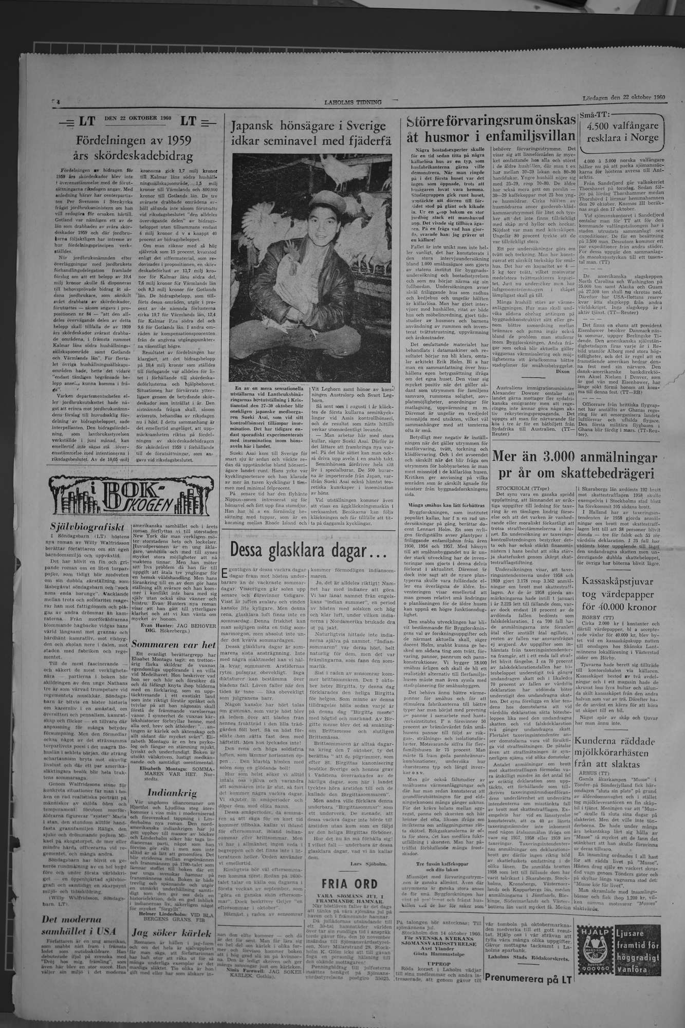 Laholms Tidning Lördag 22 oktober 1960, sida 4
