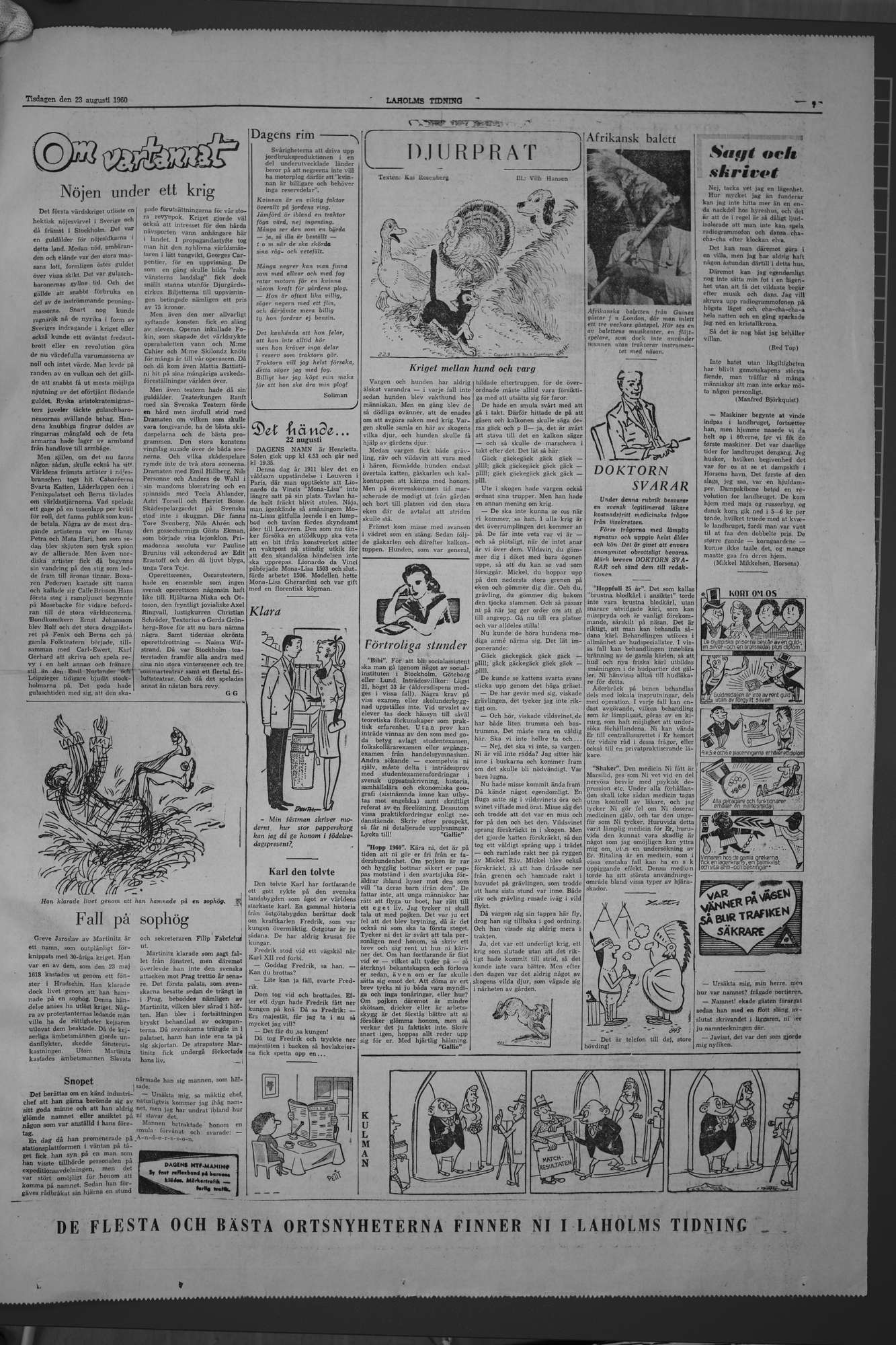 Laholms Tidning Tisdag 23 augusti 1960, sida 7