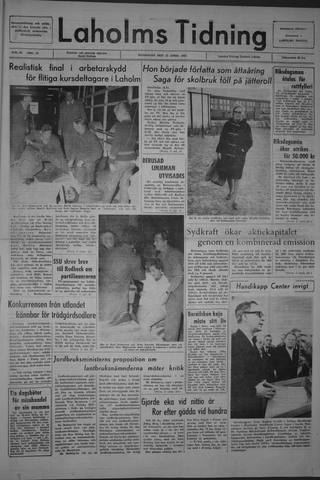 Förstasidan, Måndag 12 april 1965