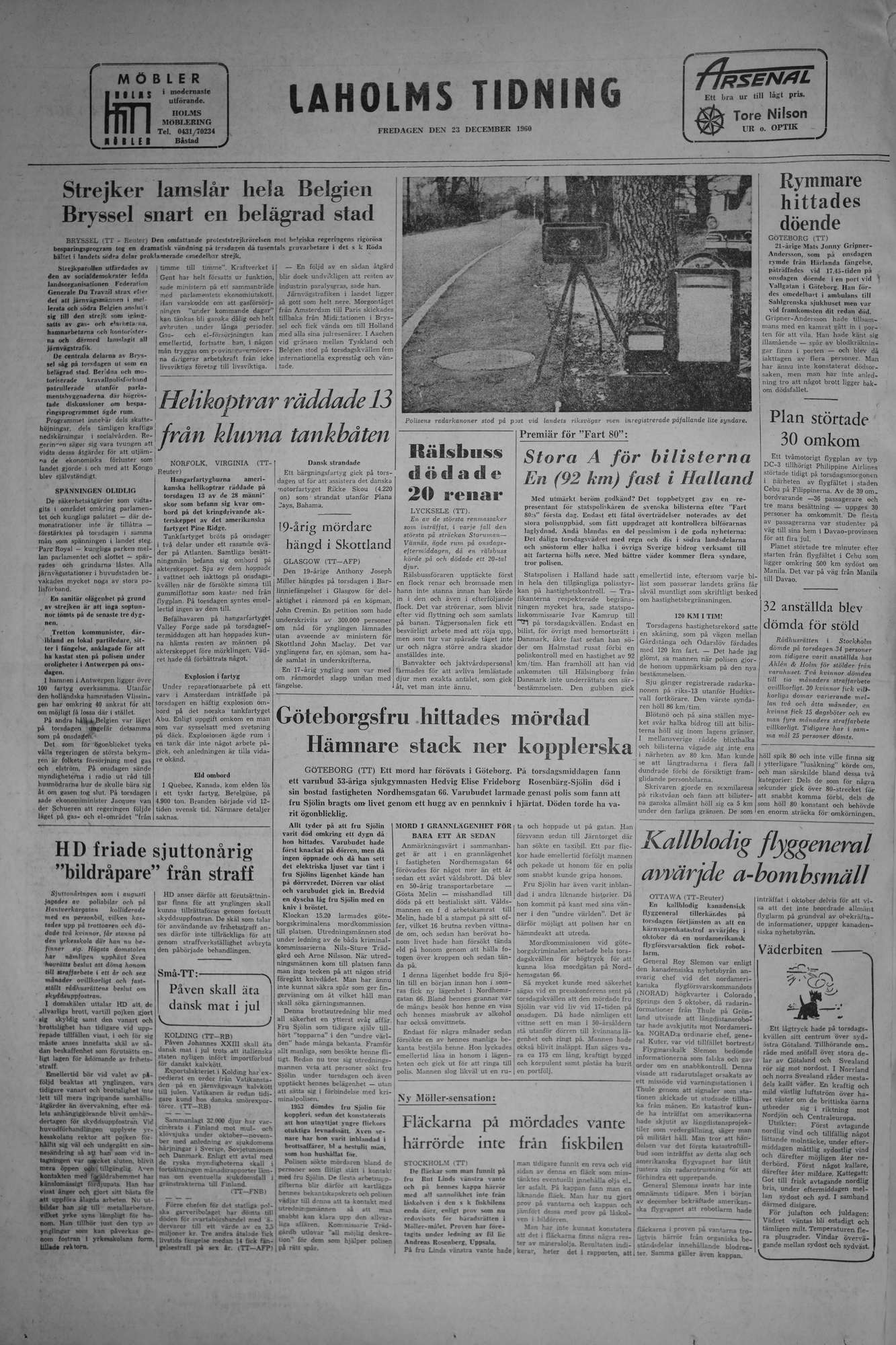 Laholms Tidning Fredag 23 december 1960, sida 8