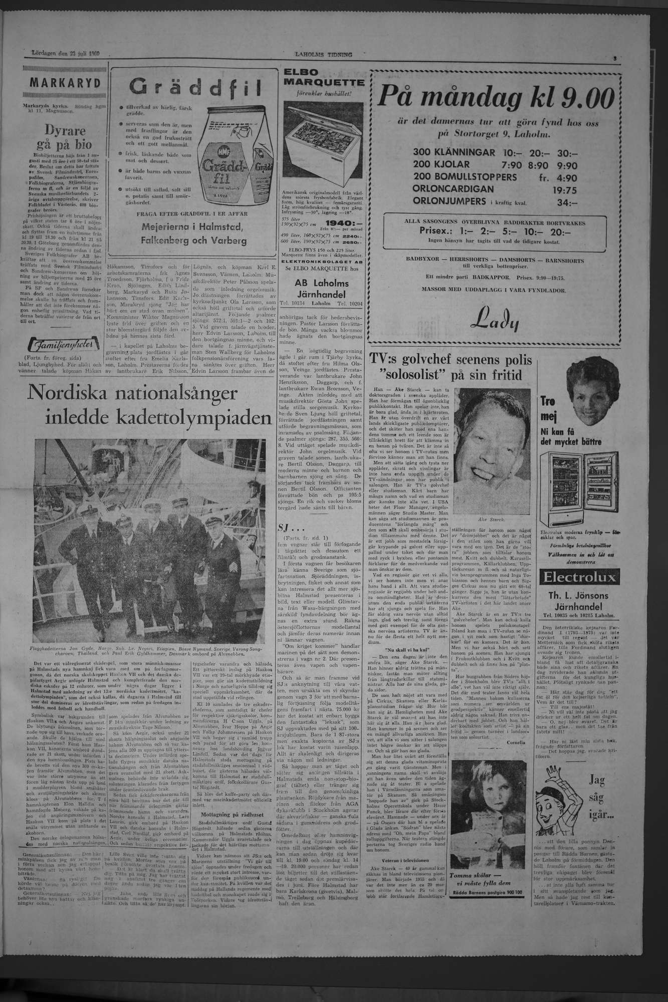 Laholms Tidning Lördag 23 juli 1960, sida 3