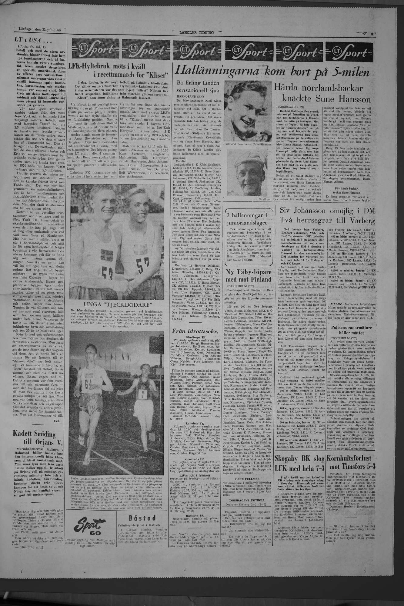 Laholms Tidning Lördag 23 juli 1960, sida 5