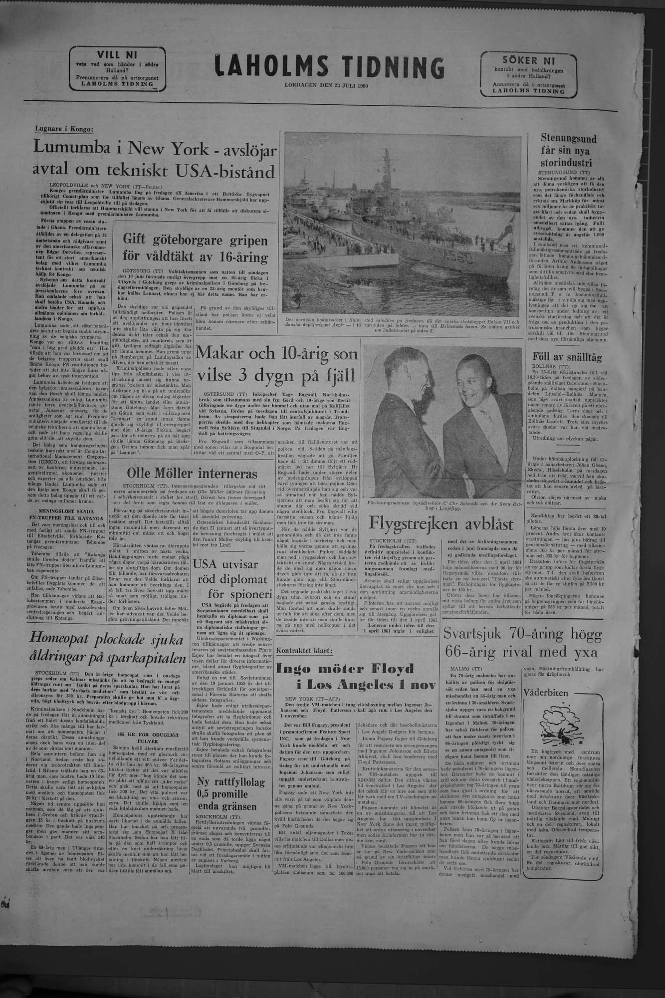 Laholms Tidning Lördag 23 juli 1960, sida 8