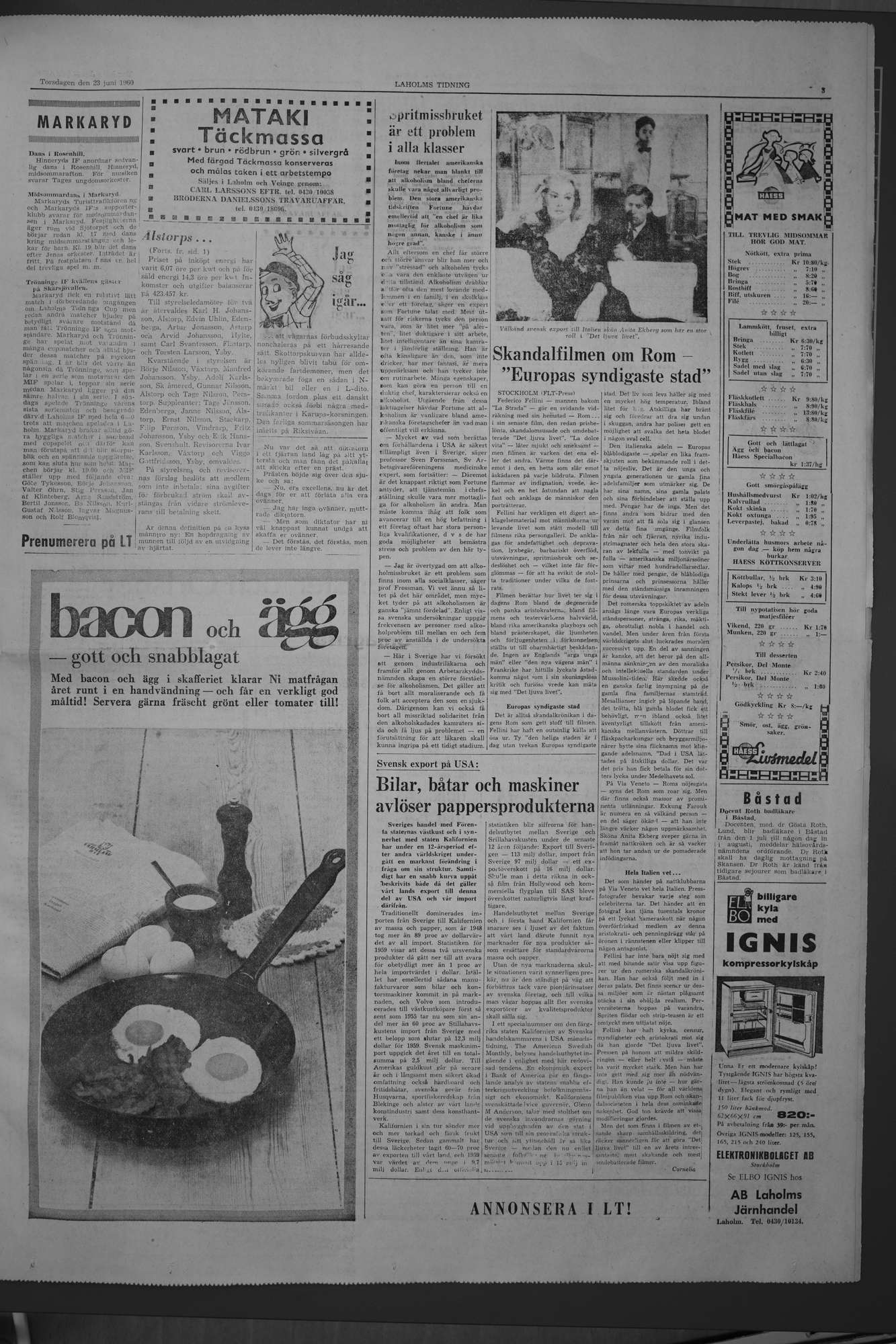 Laholms Tidning Torsdag 23 juni 1960, sida 3