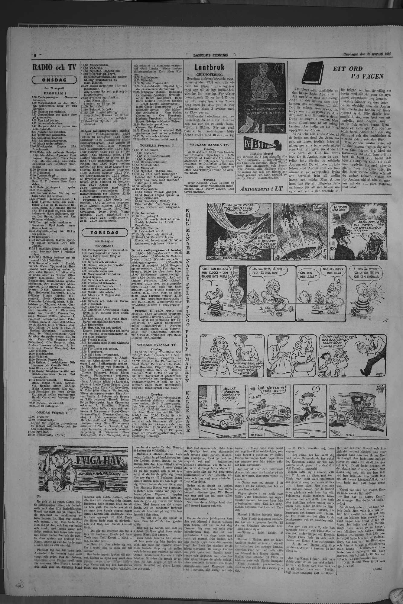 Laholms Tidning Onsdag 24 augusti 1960, sida 6