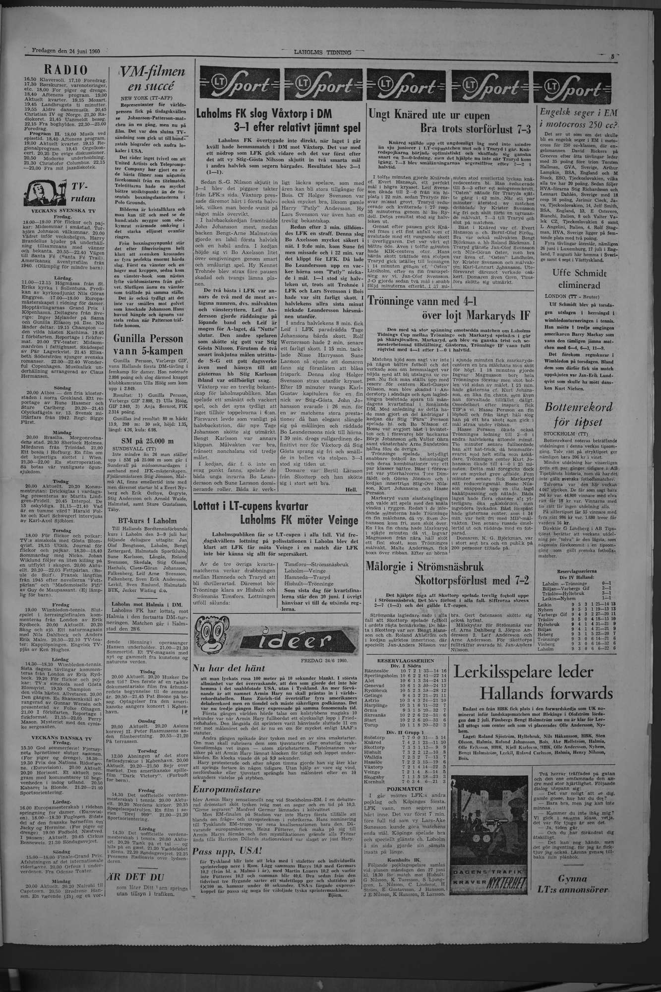 Laholms Tidning Fredag 24 juni 1960, sida 5