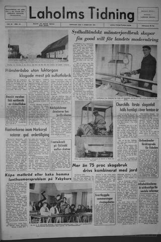 Förstasidan, Tisdag 9 februari 1965