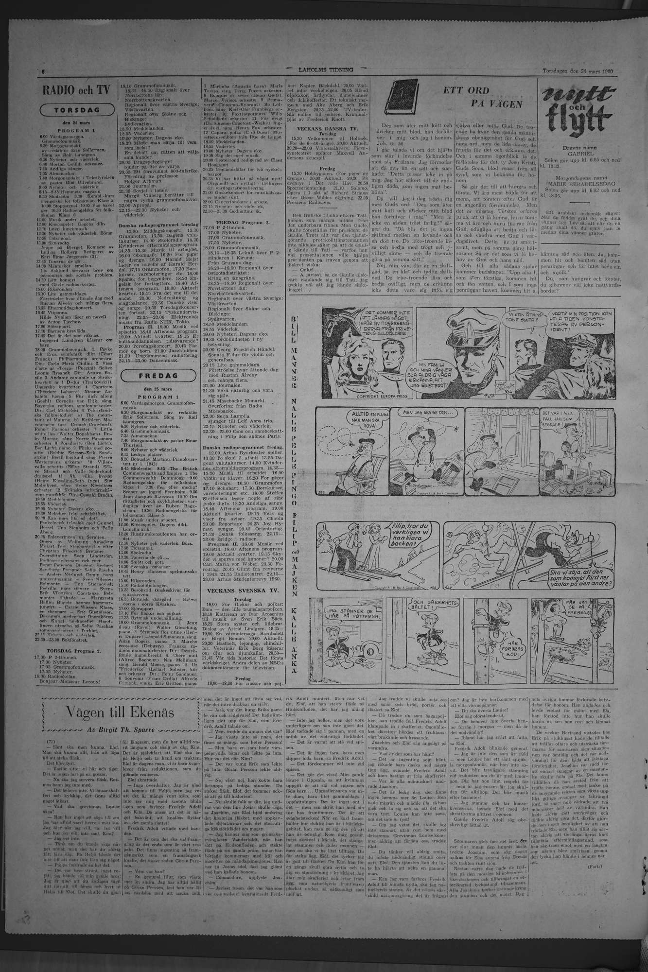 Laholms Tidning Torsdag 24 mars 1960, sida 6