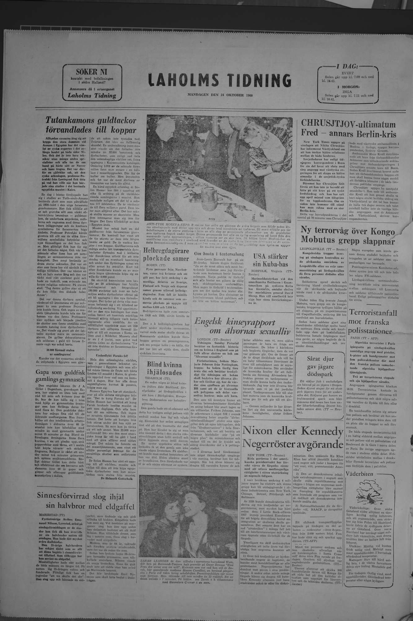 Laholms Tidning Måndag 24 oktober 1960, sida 8