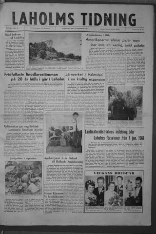 Förstasidan, Lördag 24 september 1960