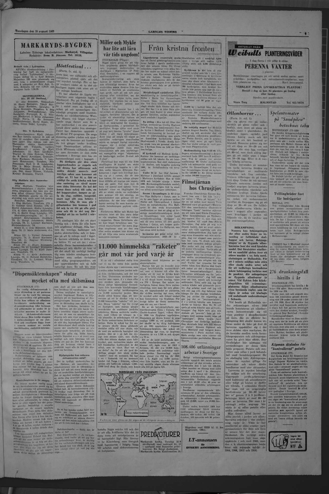 Laholms Tidning Torsdag 25 augusti 1960, sida 3