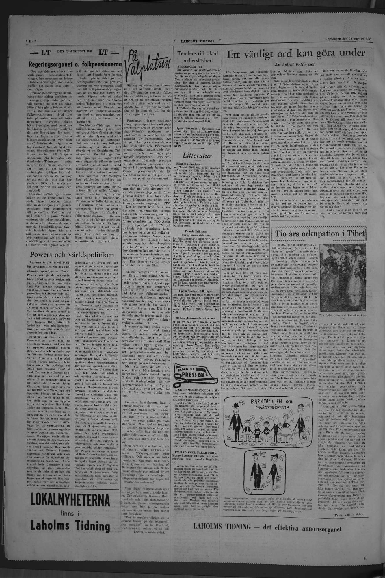 Laholms Tidning Torsdag 25 augusti 1960, sida 4