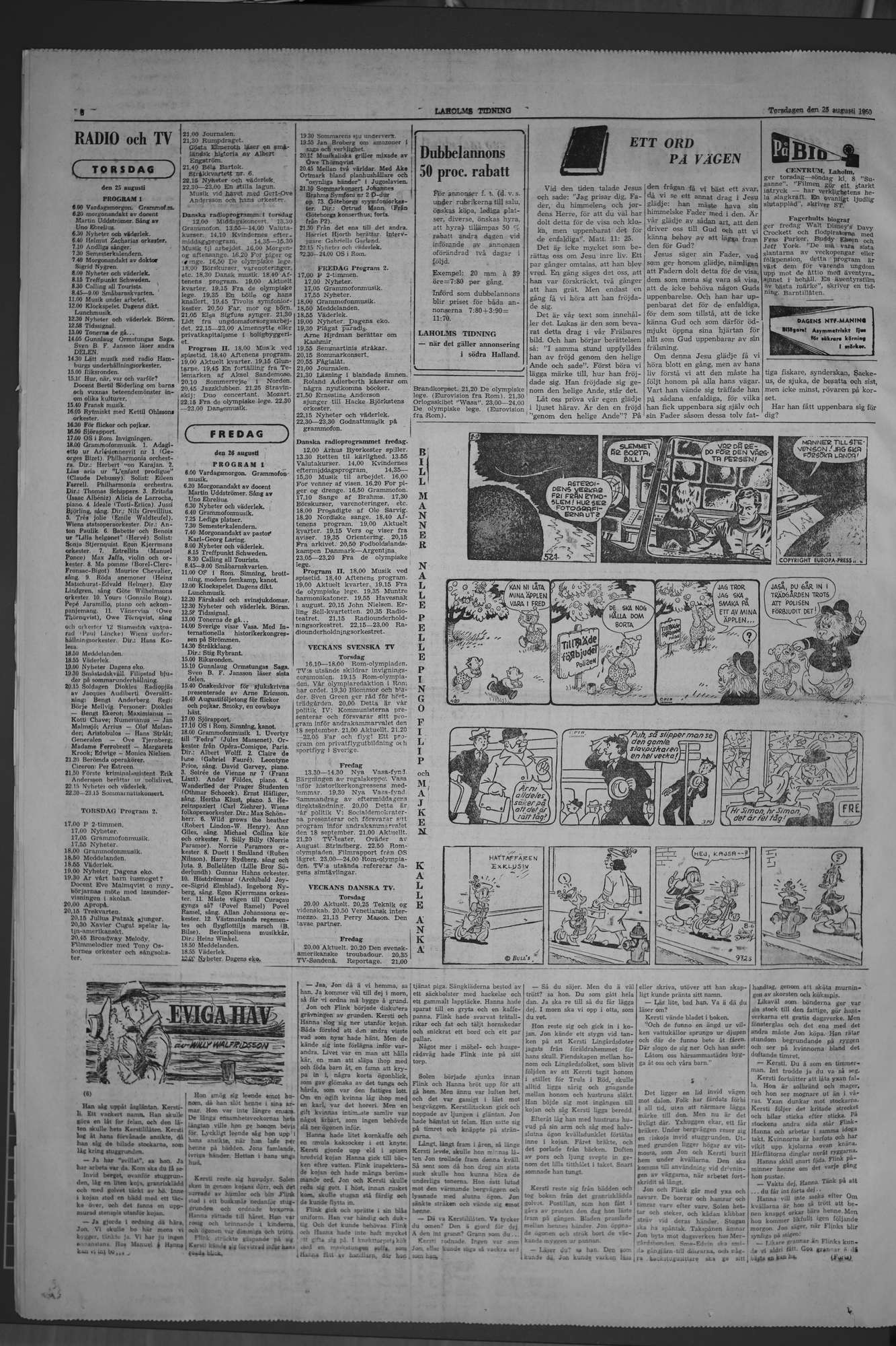 Laholms Tidning Torsdag 25 augusti 1960, sida 6