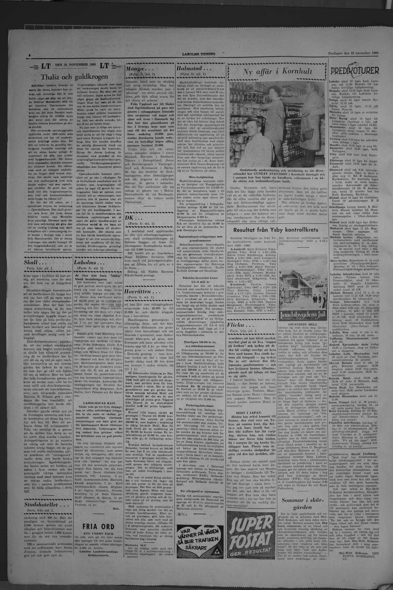 Laholms Tidning Fredag 25 november 1960, sida 4