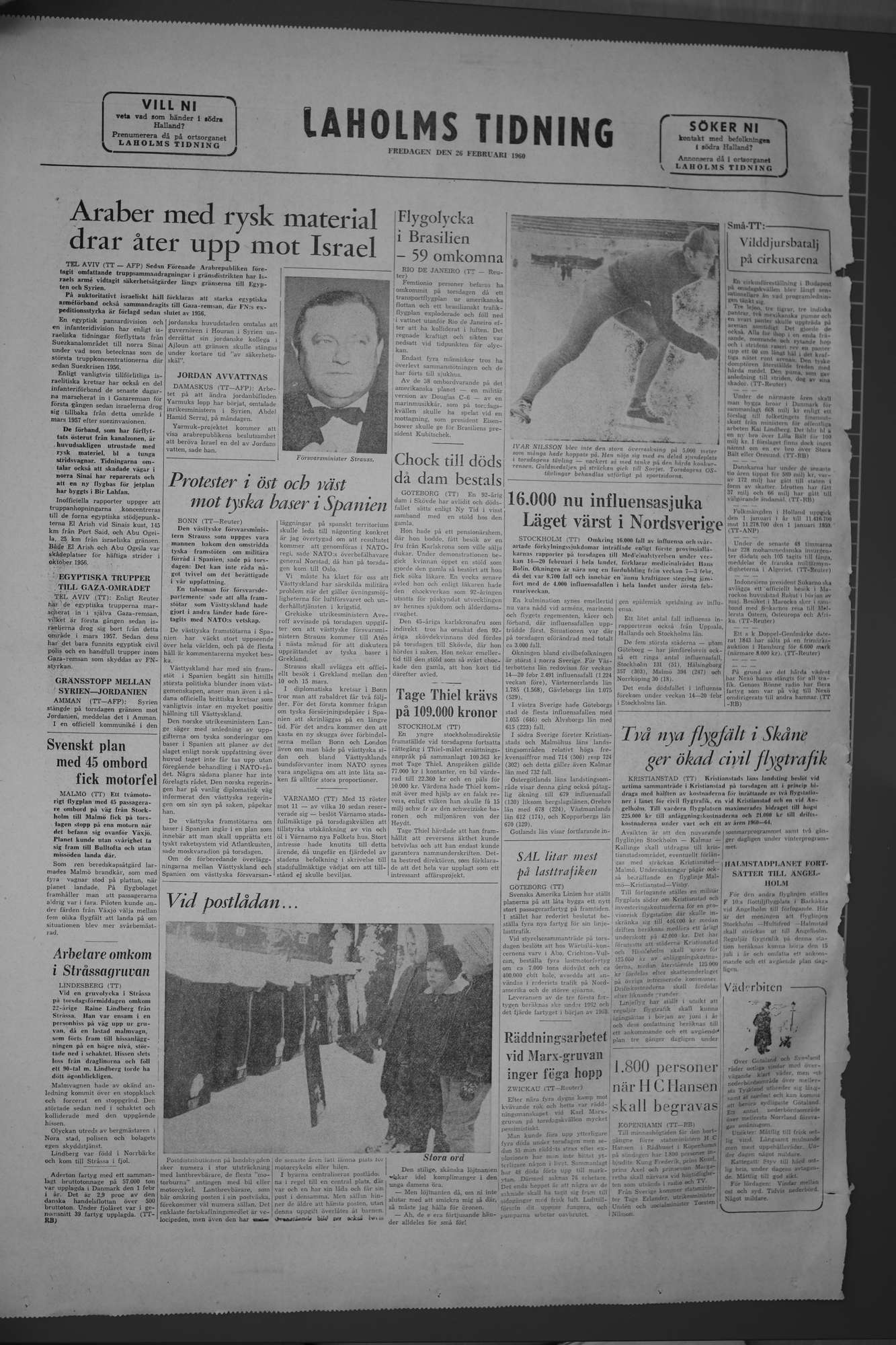 Laholms Tidning Fredag 26 februari 1960, sida 8