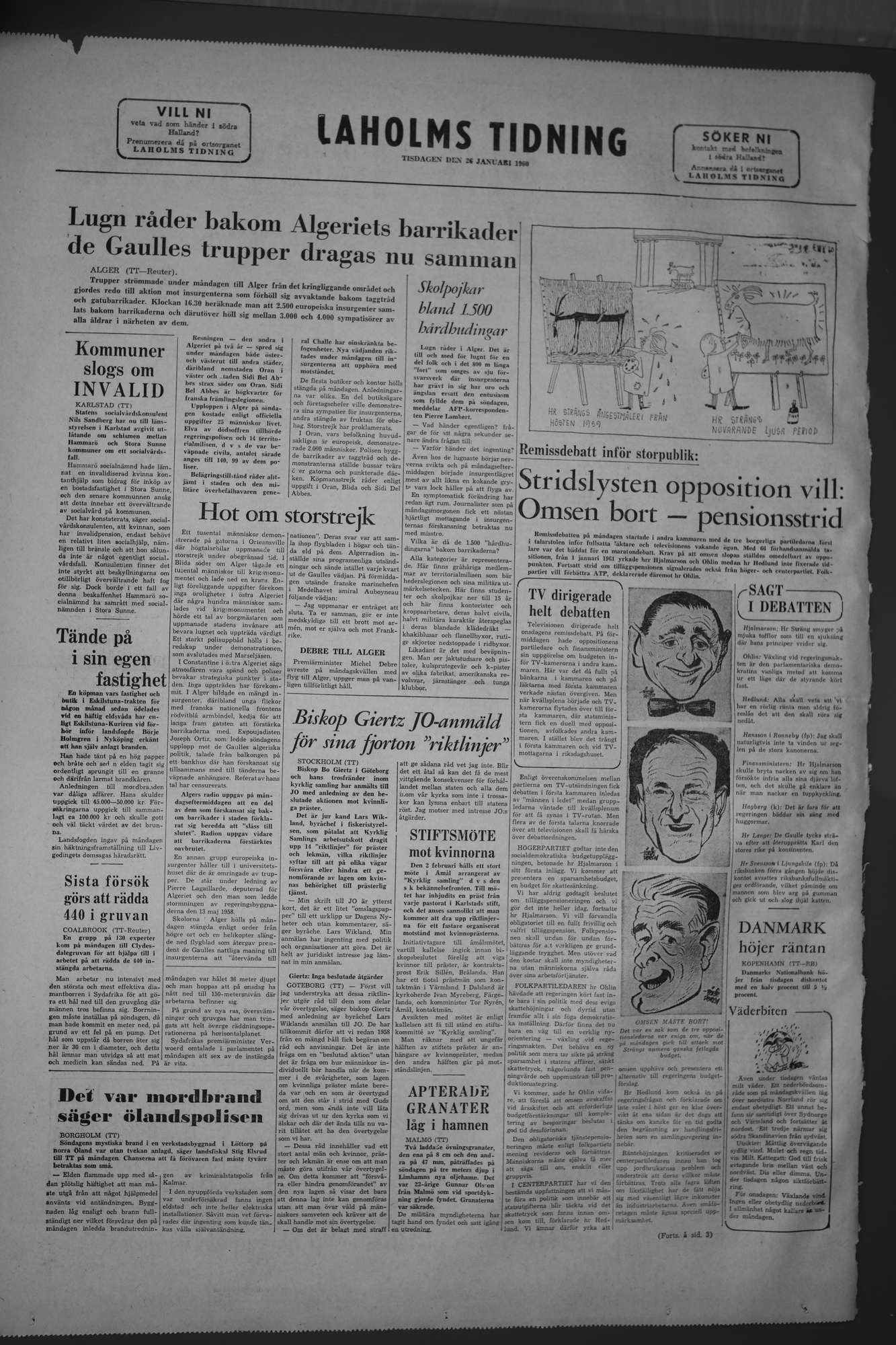 Laholms Tidning Tisdag 26 januari 1960, sida 8