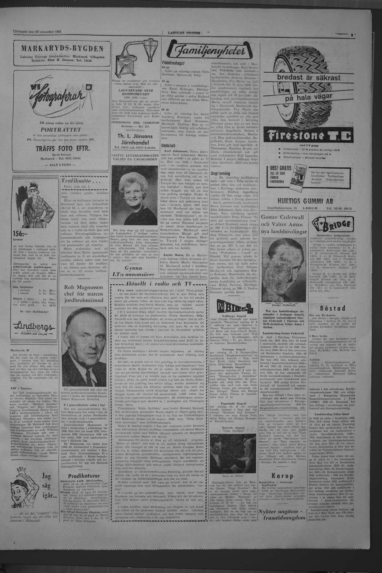 Laholms Tidning Lördag 26 november 1960, sida 3